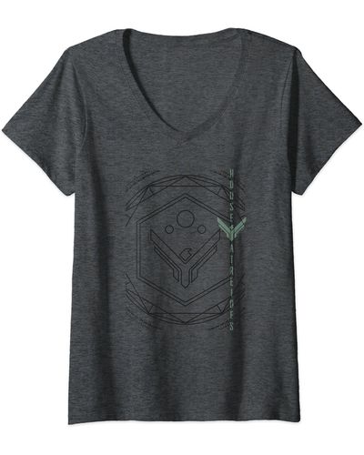 Dune House Atreides Tech Logo V-neck T-shirt - Grey