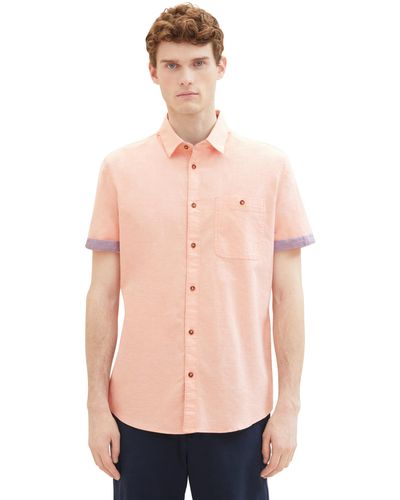 Tom Tailor Regular Fit Oxford Hemd - Pink