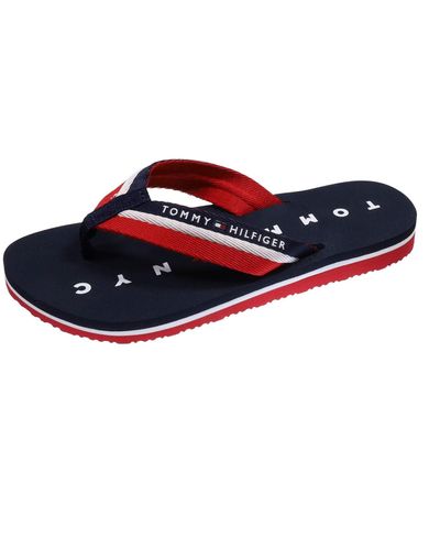 Tommy Hilfiger Tommy Loves Ny Beach Sandalen Fw0fw02370 Flip-flop Voor - Rood