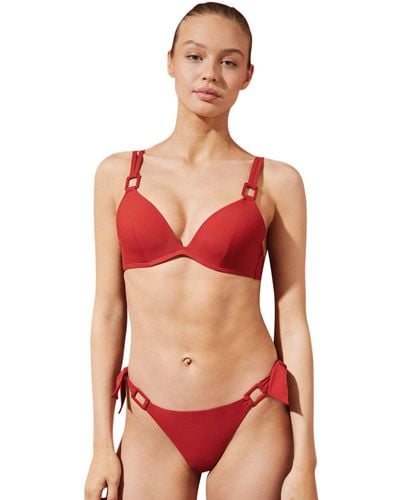 Women'secret Braga Bikini brasileña Lazo arandela - Rojo