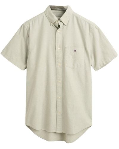 GANT S Oxford Short Sleeve Shirt Milky Matcha M - White