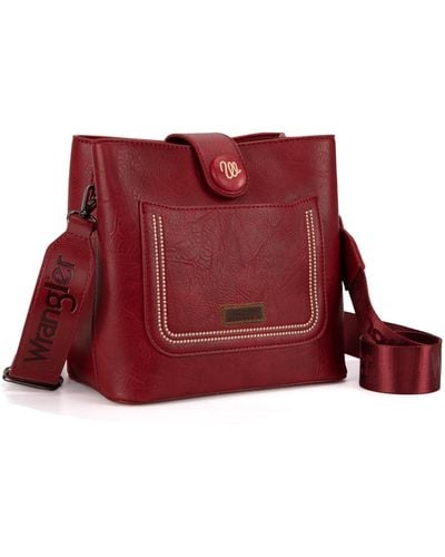 Wrangler Crossbody Purses For Handbags And Shoulder Bag For Ladies - Red
