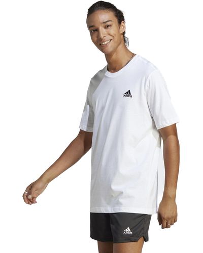 adidas Essentials Embroidered Small Logo Camisetas - Blanco
