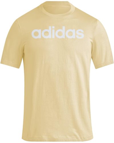 adidas Essentials Single Jersey Linear Embroidered Logo T-Shirt - Gelb