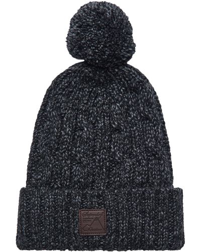 Superdry Trawler Cable Beanie Hat - Blue