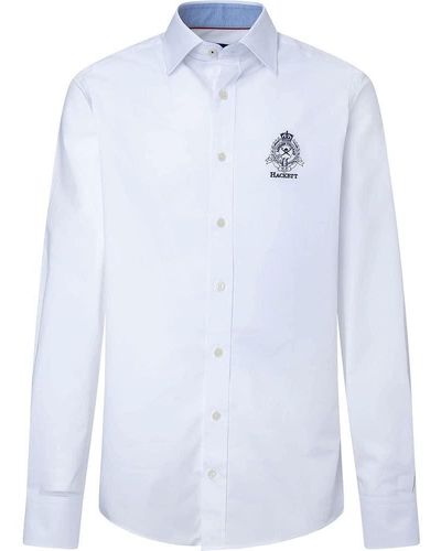 Hackett Heritage Popin Ong Seeve Shirt - Blue