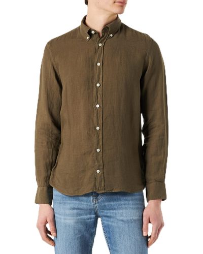 Hackett Hackett Garment Dyed B Long Sleeve Shirt Xl - Brown