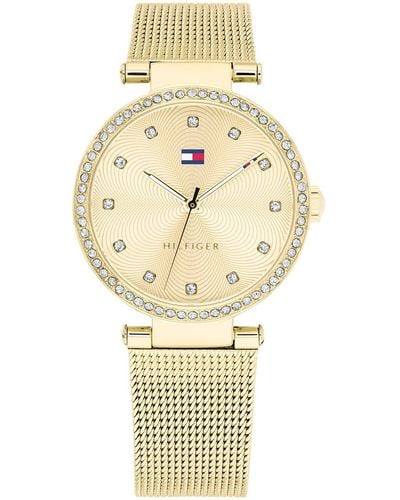 Tommy Hilfiger Analogue Quartz Watch For Women With Gold Colored Stainless Steel Mesh Bracelet - 1782507 - Metallic