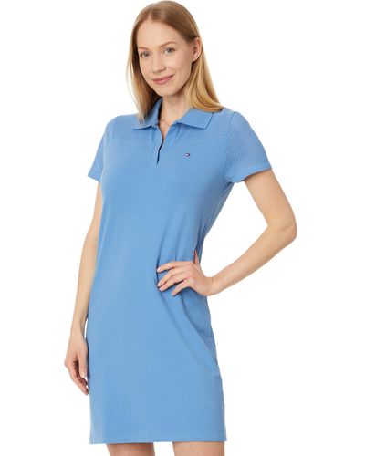 Tommy Hilfiger Short Sleeve Collared Polo Dress Casual - Blue