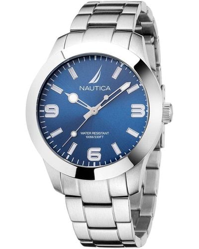 Nautica Pacific Beach Stainless Steel Bracelet Watch - Blue