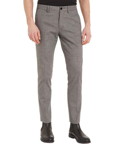 Tommy Hilfiger Bleecker Fake SOLID Wool Look Gewebte Hose - Grau