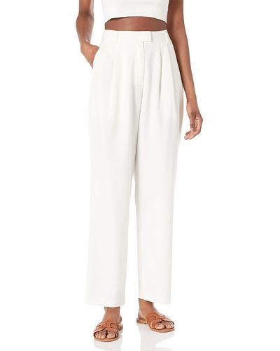The Drop Dylan Pleated Straight Pant Hose - Weiß