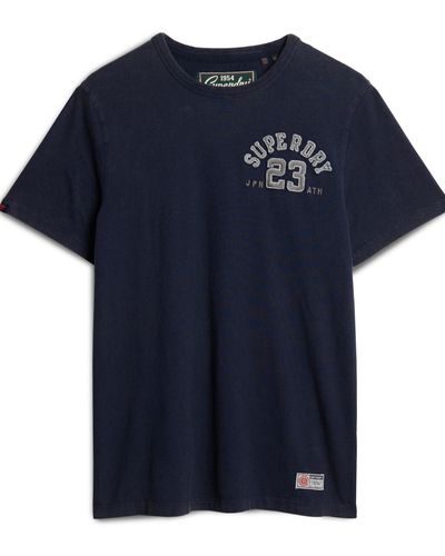 Superdry Vintage Athletic Chest S/S Tee C1-Bedrucktes T-Shirt - Blau