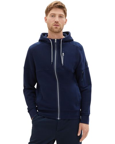 Tom Tailor Sweatjacke sweat jacket with cutline in Blau für Herren | Lyst DE