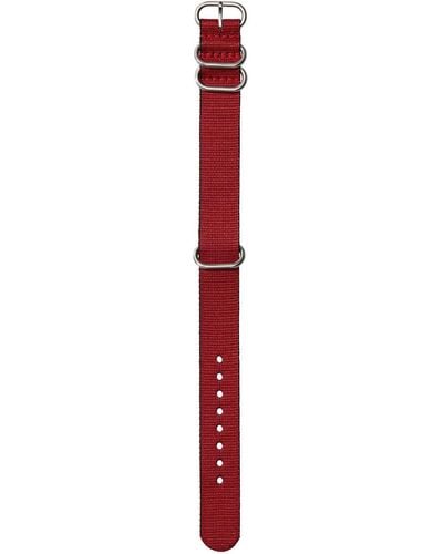 Nixon Nato Ba004-209-00 Replacement Strap For Watches With 20 Mm Spacing Made Of Recycled Plastic In Red/black With Buckle And