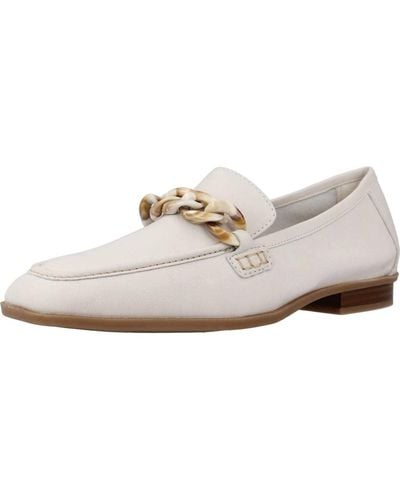 Clarks Sarafyna Iris Leather Shoes In White Standard Fit Size 6.5 - Grey