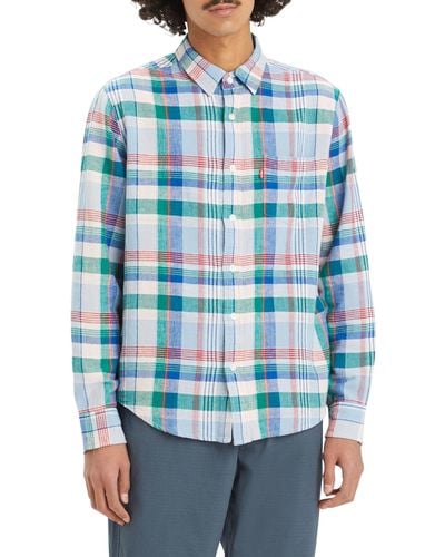 Levi's Sunset 1-Pocket Standard Hemd mit Button-Down-Kragen - Blau