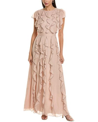 Ted Baker S Ruffle Maxi Dress With Metal Ball Trim - Pink