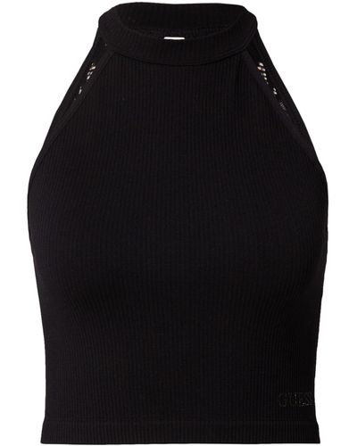 Guess Sleeveless Tori With Lace Seamless Top - Black