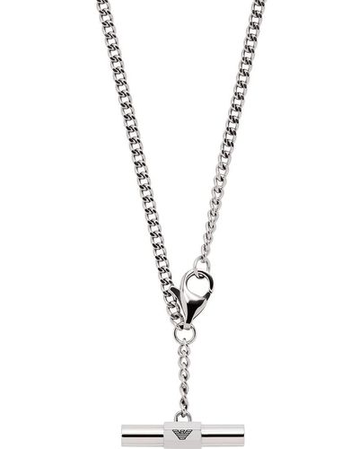 Emporio Armani Stainless Steel Chain Necklace - Métallisé