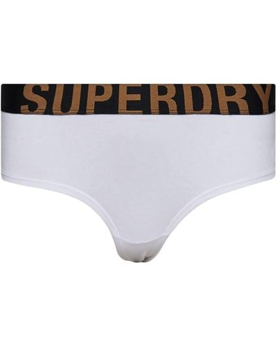 Superdry Large Logo Hipster Brief NH W3110367A White/Gold 8 Mujer - Marrón