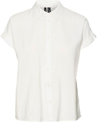 Vero Moda Vmgrace SS Shirt Wvn Ga Noos Camicia da Donna - Bianco