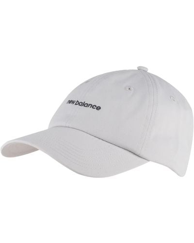 New Balance , , 6 Panel Linear Logo Hat, Classic Stylish Baseball Cap, One Size Fits Most, Grey Matter