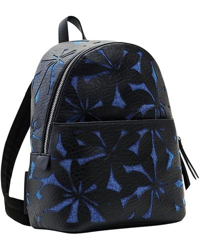 Desigual Small Die-cut Flower Backpack - Blue