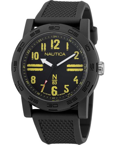Nautica N83 Napats303 Ayia Triada Black Wheat Pu Fiber Strap Watch - Gray