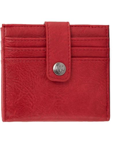 Wrangler Portafoglio sottile da donna con porta carte di credito a due ante - Rosso