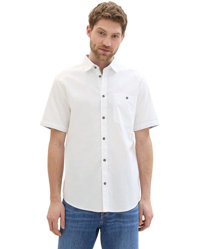Tom Tailor Basic Oxford Hemd in washed Optik - Weiß