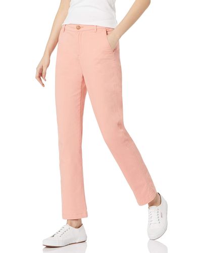 Amazon Essentials Pantalón Chino de Sarga elástica de Corte Recto Pants - Rosa