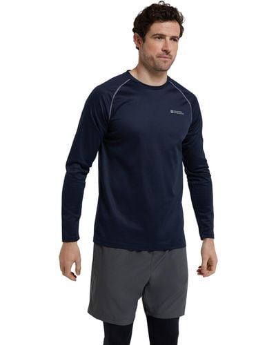 Mountain Warehouse Shirt d'endurance à ches Longues pour - Séchage - Bleu