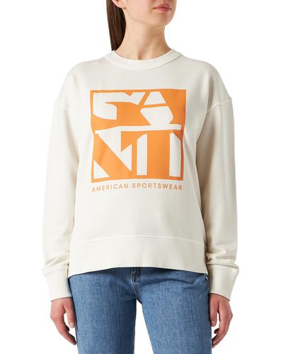 GANT D2. Quadrat Logo C-neck Sweat Sweatshirt - Grey