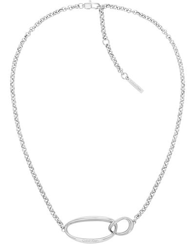 Calvin Klein Jewelry Stainless Steel Pendant Necklace - White
