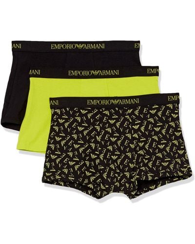 Emporio Armani Underwear 3-Pack Pure Cotton Trunk Les Troncs - Noir