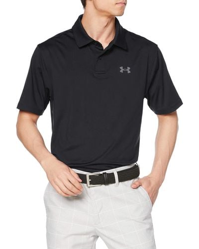 Under Armour 2021 T2g Moisture Wicking 4 Way Stretch Polo Shirt - Black