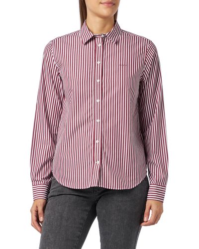 GANT Reg Poplin Striped Shirt Camicia da Donna - Rosso