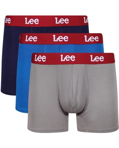 Lee Jeans Boxers in Navy/Grey/Blue | Ultra Soft Viscose from Bamboo Boxershorts, - Grau