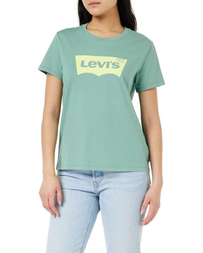 Levi's The Perfect Tee T-Shirt,Batwing Beryl Green,M - Grün