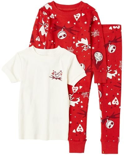 Amazon Essentials Flannel Pajama Sleep Sets Conjuntos de Pijama de Franela - Rojo