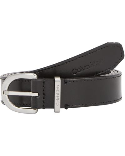 Calvin Klein Re-Lock Logo Belt 30mm K60k610157 Cinturones - Negro