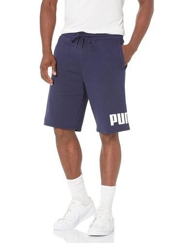 PUMA Big Tall Big Logo 10 Fleece Shorts - Blue