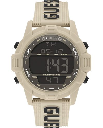 Guess Digitale -Armbanduhr mit schwarzem Zifferblatt - Grau