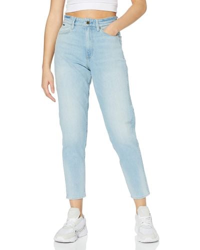 G-Star RAW Janeh Ultra High Wasit Mom Ankle Straight Jeans - Azul