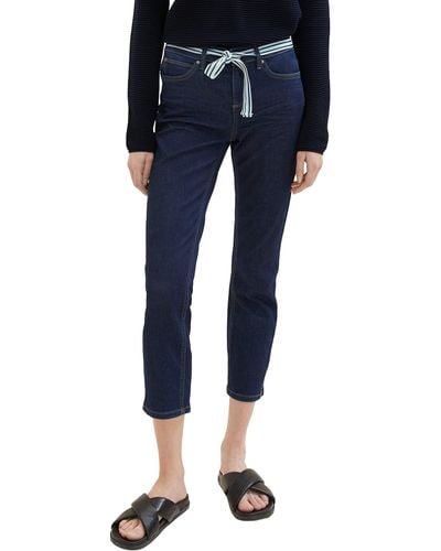 Tom Tailor Alexa Slim Cropped Capri Jeans - Blau
