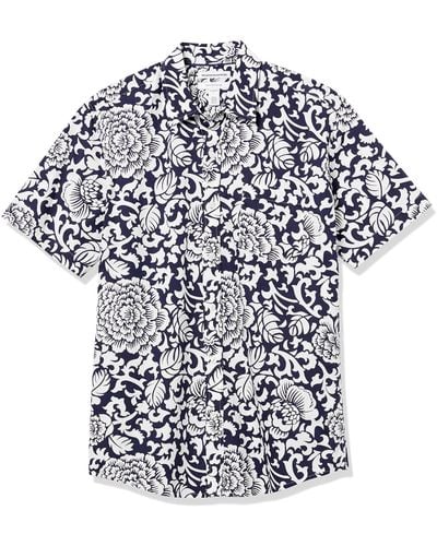 Amazon Essentials Korte Mouw Regular-fit Casual Poplin Overhemd - Blauw