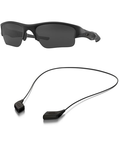 Oakley Oo9009 Sunglasses Bundle: Oo 9009 11-004 Flak Jacket Xlj Matte Black Gr And Medium Black Leash Accessory Kit - Multicolour