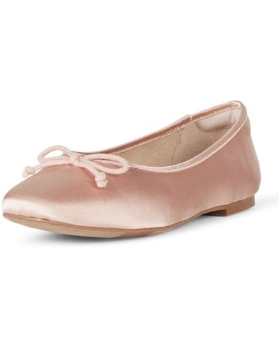 The Drop Pepper Ballet Flat With Bow Sandals - Pink