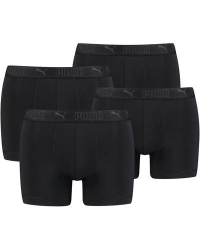 PUMA 4 ER Pack Microfiber Boxer Boxershorts Pant Underwear - Noir